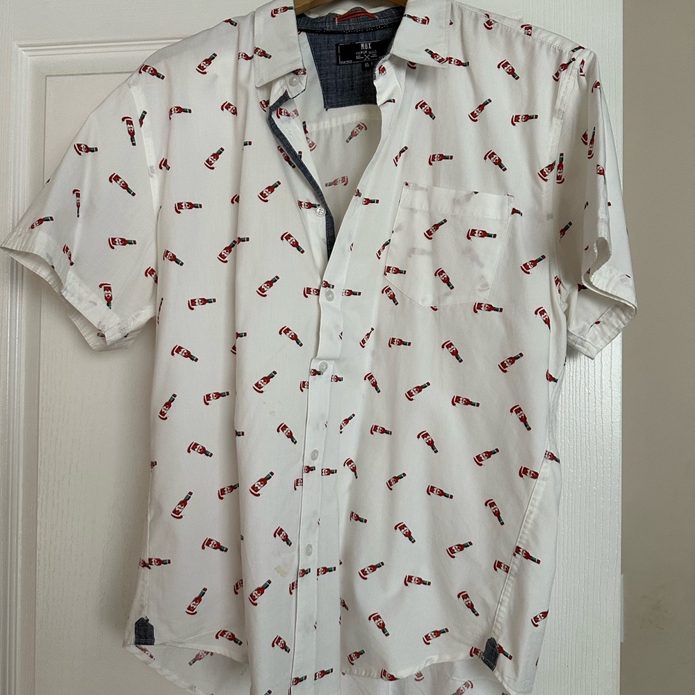 Hot sauce white and Red Patterned Men's Shirt limited edition